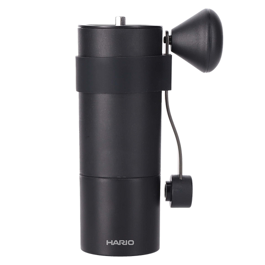 Hario Stainless Burr Coffee Grinder Mini Black Pro, black hand grinder with stainless steel handle