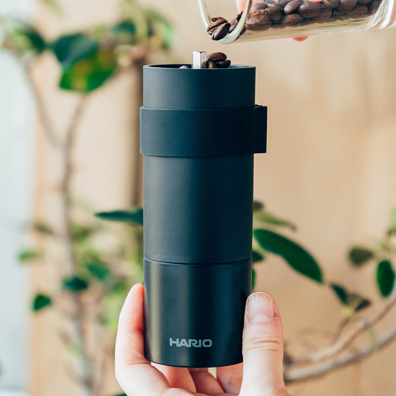 Hario Mini Black Pro grinder, side view