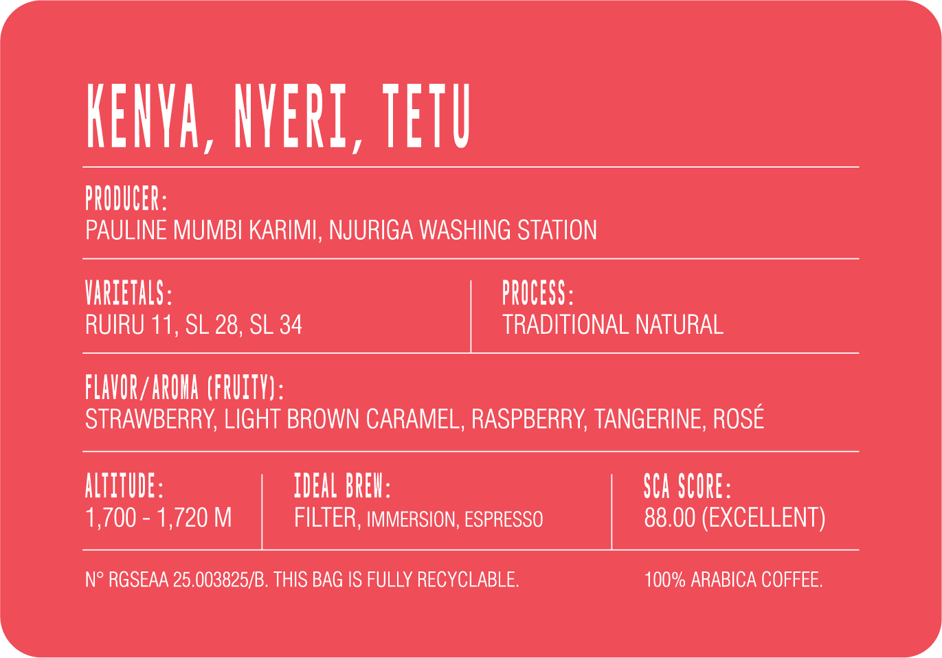 Kenya, Nyeri, Tetu- Njuriga Washing Station